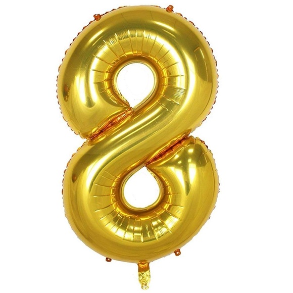 NWT gold number 8 balloons - Picture 1 of 3